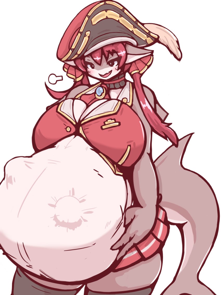 1girls 57mm after_vore animal_ears anthro anthro_only belly_expansion big_belly big_breasts cleavage furry furry_only hololive houshou_marine midriff miniskirt monster_girl navel pirate pirate_hat post_vore red_hair shark shark_girl shark_tail stomach_bulge tagme thick_thighs thigh_expansion unseen_character virtual_youtuber vore vore_belly vtuber wide_hips