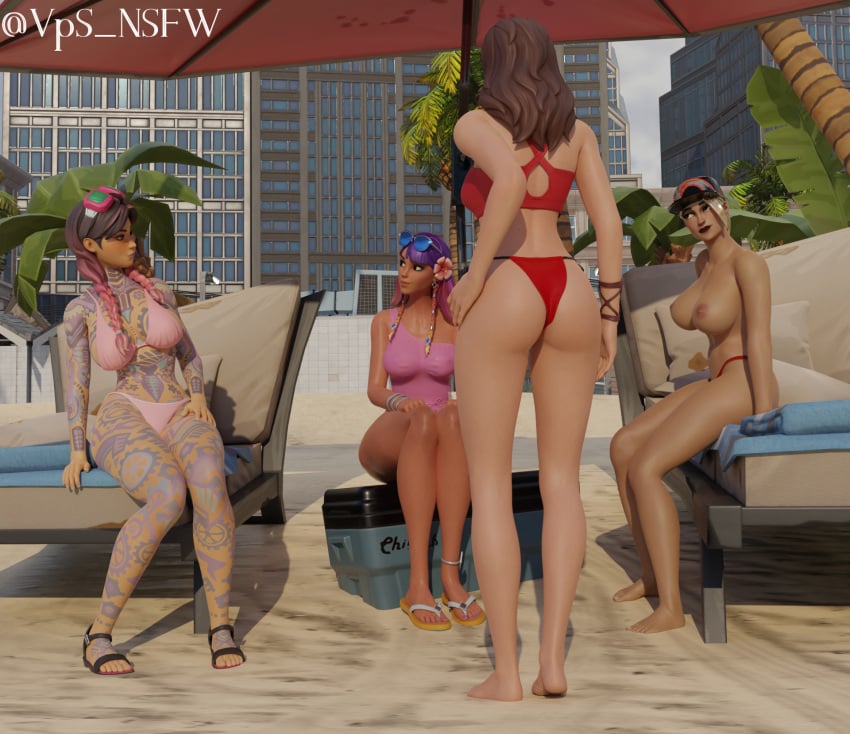 beach_bomber beach_jules breezabelle_(fortnite) casual_nudity fortnite jules_(fortnite) ruby_(fortnite)