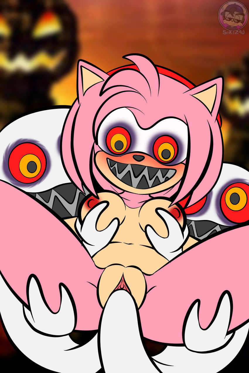 2:3 absurd_res accessory amy_rose anal anal_sex anthro bodily_fluids boo_(sonic) breast_grab breasts corruption disembodied_hand double_penetration eulipotyphlan female fur genital_fluids ghost ghost_hands ghost_sex ghost_tail green_eyes group hair hair_accessory hand_on_breast hedgehog hi_res looking_down male male/female mammal nipples open_mouth penetration pink_body pink_fur pink_hair possession project_x_love_potion_disaster red_eyes sega sharp_teeth sirjzau sonic_(series) sonic_the_hedgehog_(series) spirit spread_legs spreading teeth tongue trio vaginal_penetration