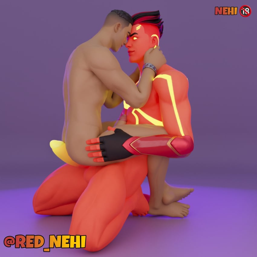 body_blush fortnite fortnite:_battle_royale gay grefg male male_only red_nehi reverb_(fortnite) size_difference thegrefg