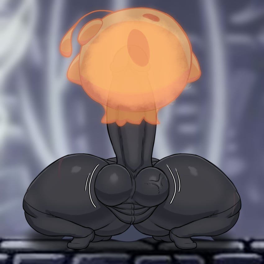 1:1 2023 anthro arthropod axoarts ball_skin balls big_balls big_penis champion_(character) clenched_balls digital_media_(artwork) fan_character front_view genitals goo_creature hi_res hollow_knight huge_cock insects lying male male_only motion_lines on_back orange_body penis solo team_cherry translucent translucent_body vein veiny_balls vessel_(species)