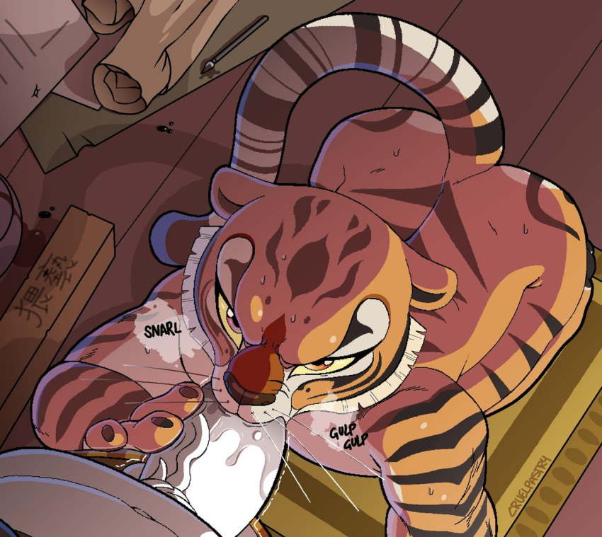 blowjob cruelpastry furry furry_female kung_fu_panda master_tigress tigress