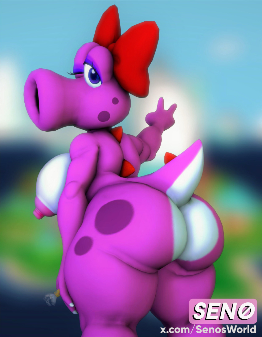 1girls 2023 3d 3d_(artwork) anthro anthro_only anthrofied areola areolae ass ass_bigger_than_head ass_focus back backboob big_ass big_breasts big_butt big_nipples big_thighs bimbo birdo bow breasts bubble_ass bubble_butt butt butt_bigger_than_head butt_focus curvy diamond_ring eyeshadow female female_focus female_only hi_res high_resolution highres large_breasts looking_at_viewer looking_back looking_back_at_viewer mario_(series) nintendo nipples one_eye_closed pink_body purple_eyes purple_eyeshadow red_bow sfm sfmseno solo source_filmmaker spots tail thick thick_ass thick_butt thick_hips thick_thighs thighs v wide_hips