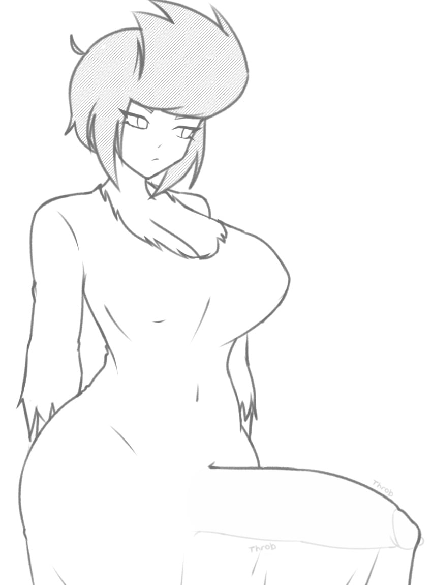 1futa balls bibi_(brawl_stars) bibireversensfw big_breasts black_hair brawl_stars breasts bulge bulge_under_clothes clothed clothing dress erection erection_under_clothes fully_clothed futa_only futanari hands_behind_back huge_cock human penis short_hair solo solo_futa standing tenting