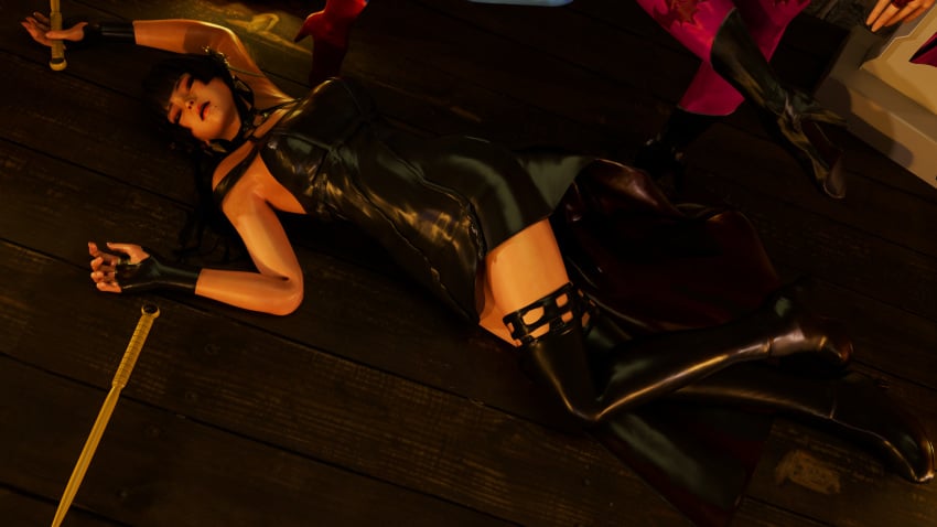 1girls 3d assassin cosplay dead_or_alive dead_or_alive_5 defeated female_human gold_hairband hairband halloween human kktzane knocked_out mature_female nyotengu ryona solo spy_x_family thigh_boots thighhighs thorn_princess thorn_princess_(cosplay) unconscious yor_briar yor_forger