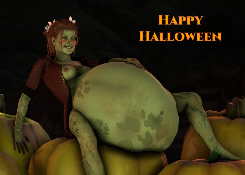 1girls 3d 3d_(artwork) ambiguous_prey batman:_arkham_knight batman_(series) bottomless bottomless_female breasts cheezycake dc dc_comics english_text exposed_breasts female female_focus female_only female_pred green_body green_skin green_skinned_female halloween long_hair nipples nude nudity open_shirt oral_vore pamela_isley poison_ivy poison_ivy_(arkham) poison_ivy_(arkham_knight) red_hair red_hair_female redhead same_size_vore sfm short_hair smug smug_face smug_grin soft_vore solo source_filmmaker supervillainess text uncensored video_game_character villainess vore vore_belly willing_pred