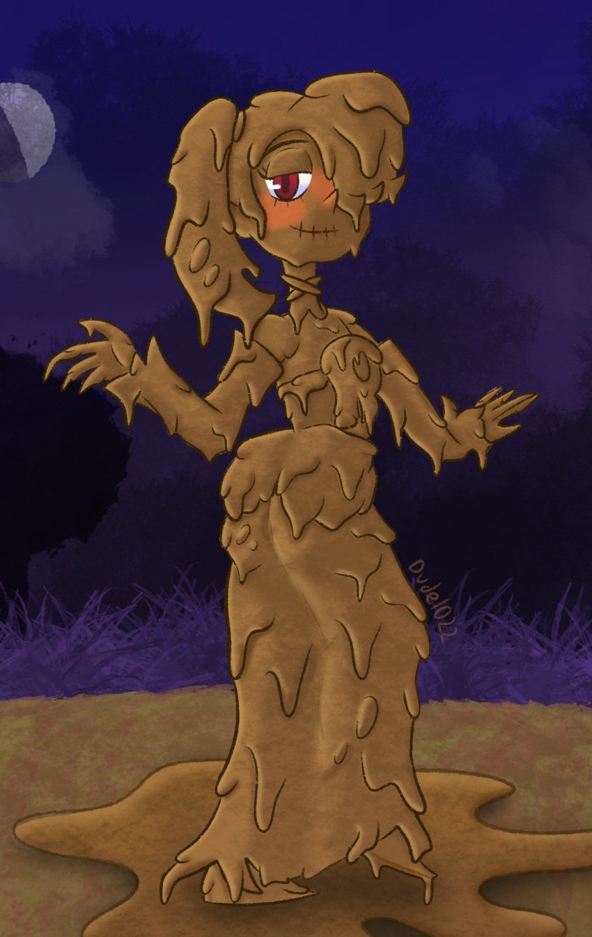 ass ass_in_dress completely_covered_in_mud covered_in_mud dirty dirty_girl dude1022 female fetish mud muddy skullgirls solo squigly