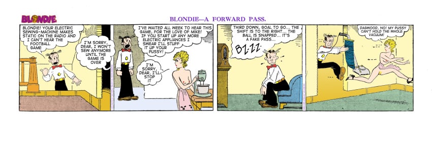 blondie_(comic) blondie_bumstead clothing comic_strip dagwood_bumstead edit female human mostly_nude tagme