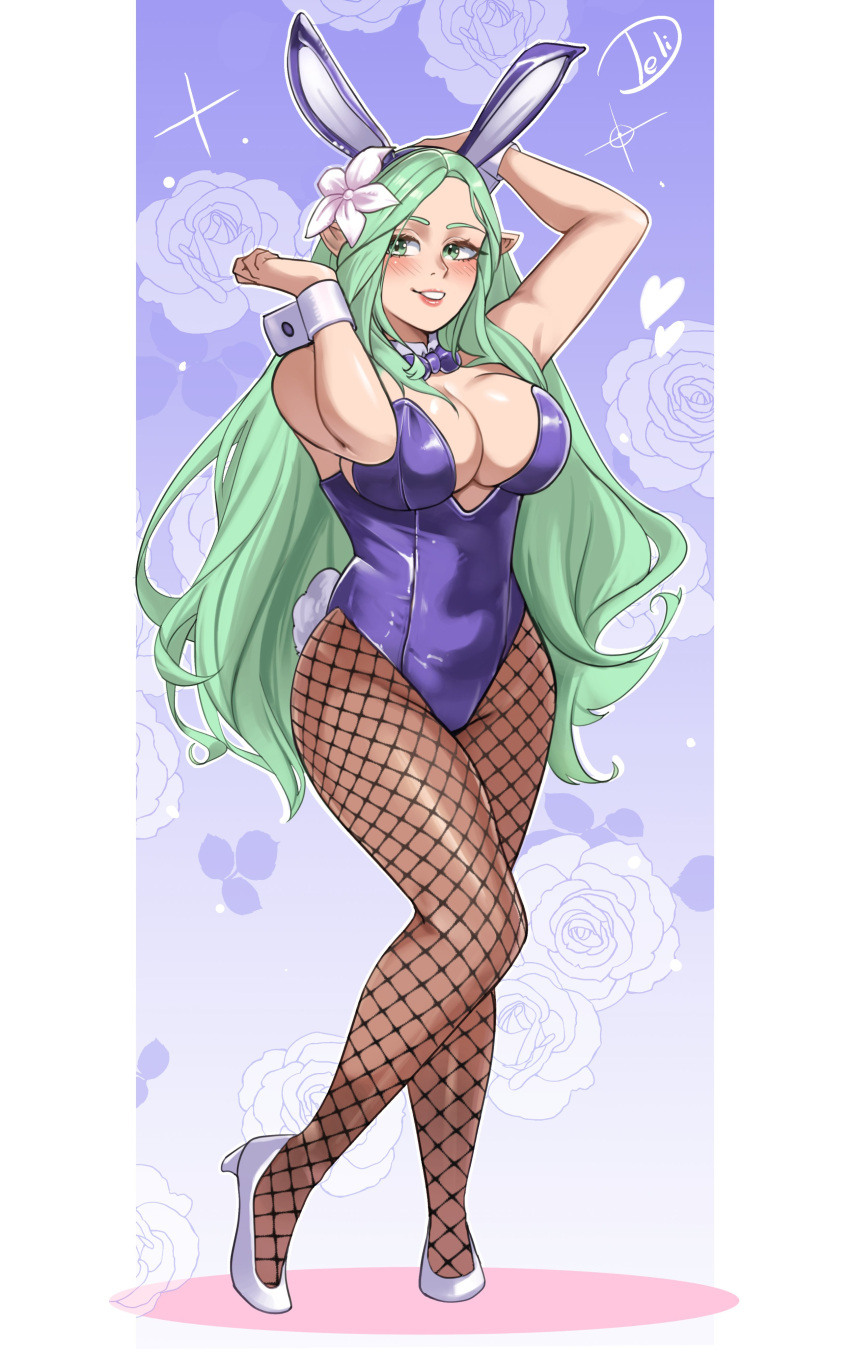 alternate_costume breasts bunny_ears bunny_girl bunnysuit delicious_brain deliciousbra female female_only fire_emblem fire_emblem:_three_houses nintendo pointy_ears rhea_(fire_emblem) solo