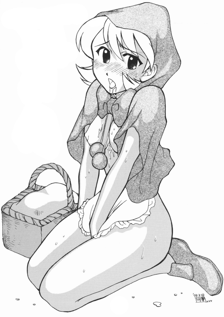 artist_request baby_bonnie_hood bulleta darkstalkers female female_only flat_chest human monochrome sitting solo tagme