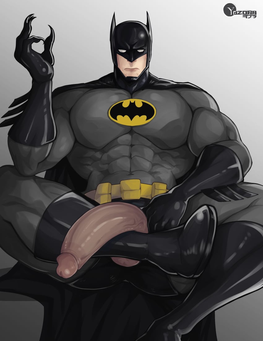 1boy balls bara batman batman_(bruce_wayne) batman_(series) big_balls big_penis bruce_wayne bulge clothing dc dc_comics male male_only masked muscular_male penis tight_clothing yozorac1