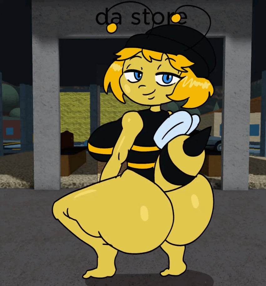 1girls animated bee bee_girl big_ass big_breasts breasts broly_culo bubble_butt dezmine21 female gif huge_ass item_asylum roblox roblox_background roblox_game robloxian solo squatting tagme thick_thighs twerking vivi_(dezmine21) wide_hips