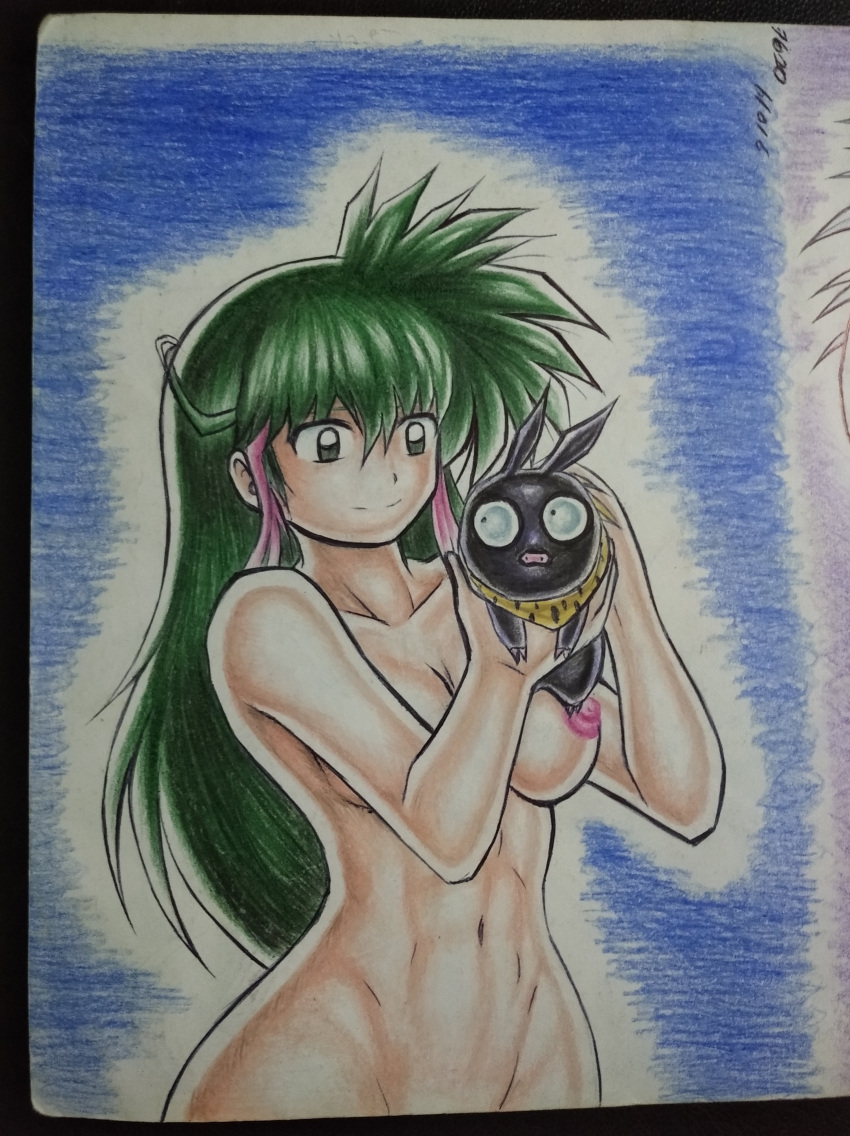 1girls akari_unryu animal anime_style areola armpit armpits arms arms_up background big_breasts big_hair big_hips big_nipples breasts classic curves curvy curvy_body curvy_female curvy_figure curvy_hips curvy_thighs dark_eyes decoration decorations drawing eyeliner female finger_in_face funny genitals green_hair hair_ornament hand_on_hip happy hips human hunched_over innocent legs light-skinned_female light_skin long_hair manga manga_style naked naked_female nipple nipples no_humans nude nude_female one_eye_closed p-chan photo_(medium) pig pink_hair ranma_1/2 red_eyes ryoga_hibiki sexy_armpits shading skin skin_tight skinny smile smiling traditional_art traditional_drawing_(artwork) traditional_media_(artwork) yamidanight younger_female