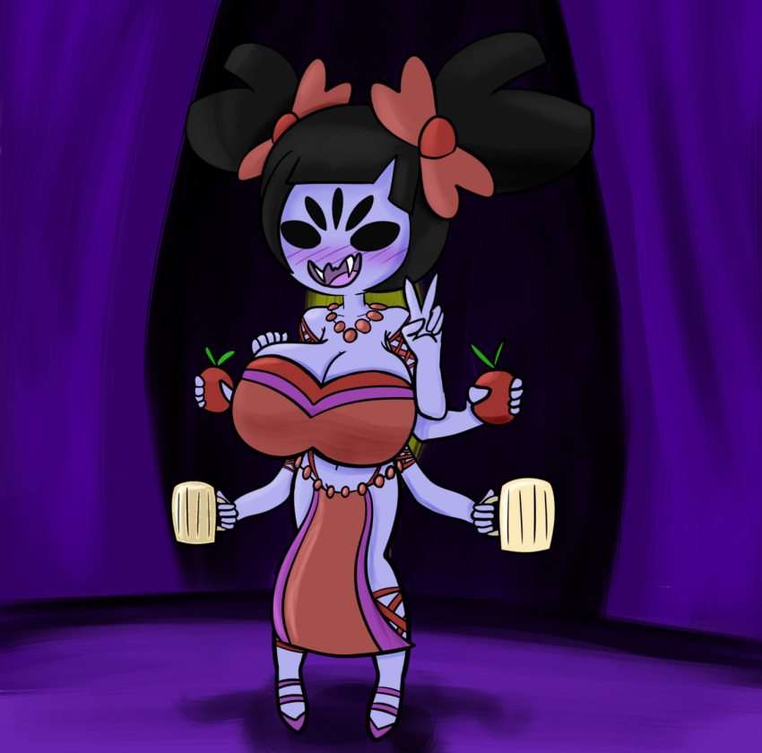 1girls 2023 arachnid arachnid_humanoid big_breasts female muffet spider spider_girl spider_humanoid toby_fox undertale undertale_(series) vile_eyes