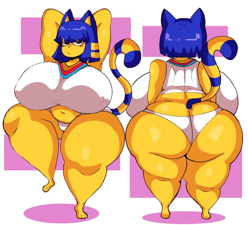 animal_crossing ankha ass_cleavage big_ass big_breasts breasts bubble_butt butt_crack dork_boi huge_ass lewd_dorky nintendo thick_thighs wide_hips