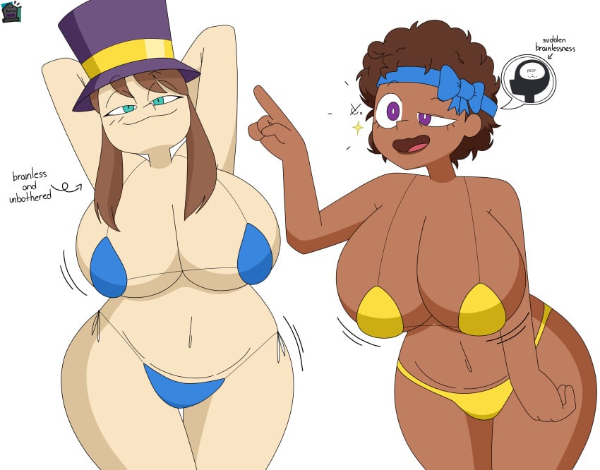 2girls a_hat_in_time aged_up ass big_ass big_breasts bikini bikini_bottom bikini_top blue_bikini blue_bikini_bottom blue_bikini_top blue_eyes bouncing_ass bouncing_breasts bouncing_but bow_adult bow_kid brainless breasts brown_hair dez-a-sketch hat hat_adult hat_kid huge_ass huge_breasts jiggling_ass jiggling_breasts jiggling_butt jiggling_thighs large_ass large_breasts long_hair looking_at_viewer looking_away multiple_girls navel open_mouth purple_eyes purple_hat short_hair smile smiling smiling_at_viewer thick thick_ass thick_body thick_breasts thick_butt thick_hips thick_legs thick_thighs voluptuous voluptuous_female wide_hips yellow_bikini yellow_bikini_bottom yellow_bikini_top