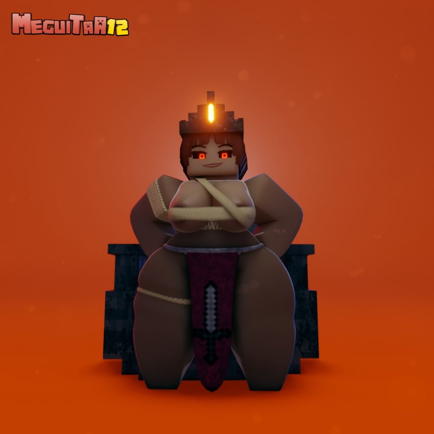 3d blender breasts curvy_female futa_only futanari mega12 minecraft nicole_(meguitaa12)