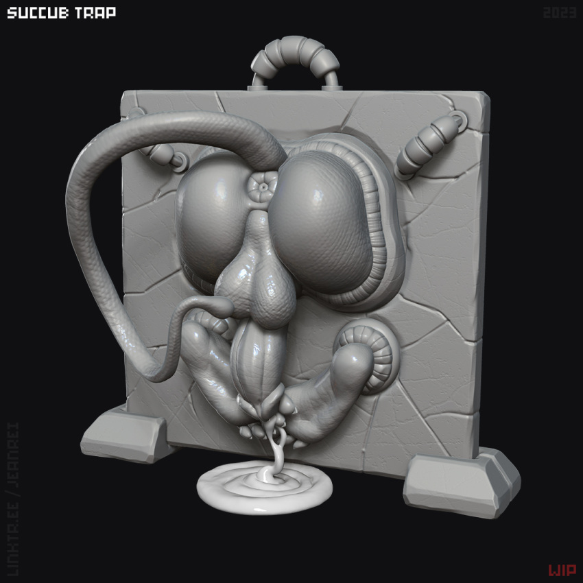 1:1 3d_(artwork) anal animal_humanoid anthro anus bodily_fluids bondage bondage bondage_furniture bound cum cum_drip cumshot digital_media_(artwork) dragon dragon_humanoid dripping ejaculation feet foot_fetish genital_fluids humanoid hybrid jeanrei male reptile restrained restraints scalie snake solo trap_(contrivance)