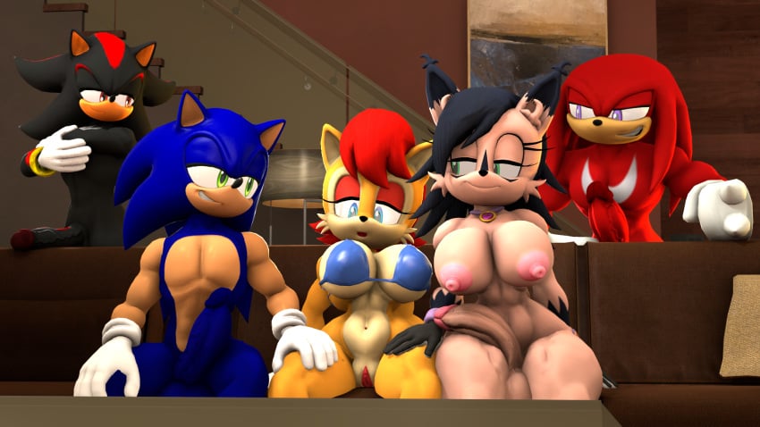 1boy 1futa 1girls 3d 3d_(artwork) anthro bra breasts futanari imminent_sex knuckles_the_echidna nackey naked nicole_the_lynx penis sally_acorn shadow_the_hedgehog sonic_(series) sonic_the_hedgehog tagme