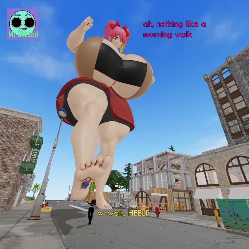 3d 3d_(artwork) 3girls big_ass big_breasts boob_window breasts_bigger_than_head clothed family_guy female female_only flattened foot_fetish giant_female huge_ass huge_breasts hyper_breasts lego meg_griffin mrglazed no_bra saiko_bichitaru_(smg4) smg4 tilted_towers underboob wyldstyle