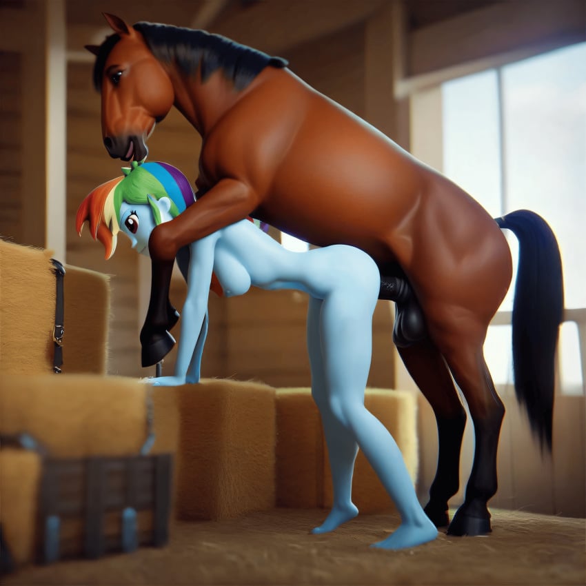 ai_generated balls barn blue_skin breasts doggy_style equestria_girls equine female_human female_human/male_feral female_on_feral feral_dom_human_sub feral_dominating_female feral_dominating_human feral_domination feral_on_female feral_on_human feral_on_humanoid feral_penetrating feral_penetrating_female feral_penetrating_humanoid furry_male furry_on_female furry_on_human furry_on_humanoid horse horsecock human human/feral human/furry human_female human_on_feral human_on_furry human_on_male human_penetrated humanoid male_feral male_feral/female_human my_little_pony nipples rainbow_dash_(eg) rainbow_dash_(mlp) stallion vaginal_penetration zoophilia