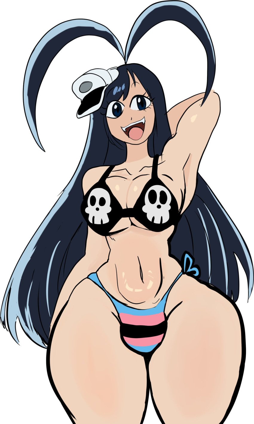 1futa big_breasts bikini bleach bleach:_the_thousand-year_blood_war breasts bulge clothed futanari giselle_gewelle hair hat hips hourglass_figure lemonadepikachu long_hair midriff mouth_open solo thick_thighs thighs thin_waist transgender_pride_colors wide_hips