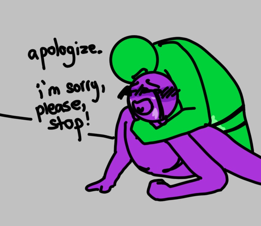 alan_becker animation_vs_minecraft animator_vs_animation begging_to_stop crying crying_with_eyes_open cum_on_face rape stickfigure stickfiguregreen stickfigurepurple stickman strap-on