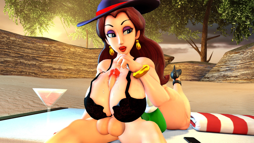 1boy 1girls 3d 3d_(artwork) big_breasts big_penis bimbo black_bra black_heels black_high_heels blue_eyes bra bracelet breasts brown_hair cheating cheating_boyfriend dominant_female earrings eyebrows eyelashes eyeshadow eyewear facesitting female female/male green_shirt half-closed_eyes hat heels high_heels light-skinned_female light-skinned_male light_skin lips lipstick long_hair luigi makeup male male/female malesub mario_(series) nintendo outdoors paizuri pauline penis penis_between_breasts purple_eyeshadow red_lipstick reward sex sfm source_filmmaker thick thick_hips thick_thighs titfuck wide_hips