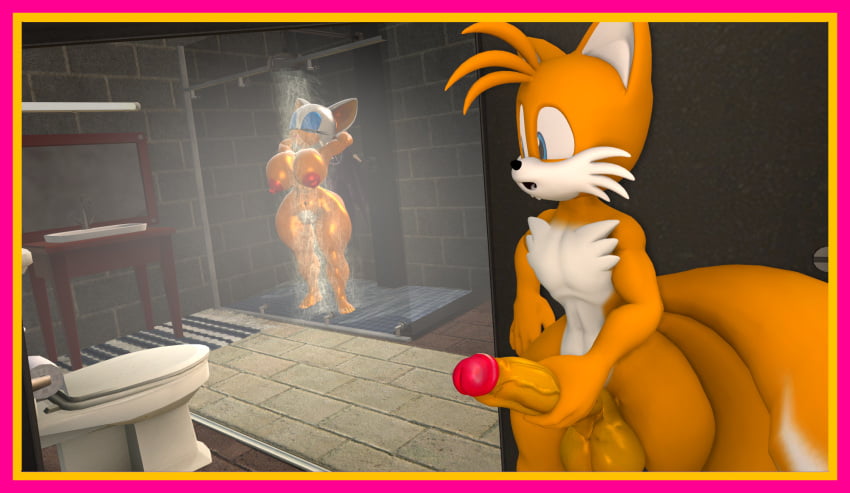 3d 3d_model big_breasts big_penis female male masturbating masturbation mobian mobian_(species) mobian_bat naked naked_female naked_male nude_female nude_male peeping penile_masturbation rouge_the_bat sarahdellen sega sfm shower showering sonic_(series) sonic_adventure_2 sonic_the_hedgehog_(series) source_filmmaker spying stroking_penis tails tails_the_fox