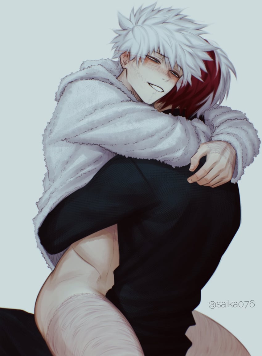 2boys boku_no_hero_academia bottomless brother brother/brother brothers dabi embrace gay gay_incest hugging incest male male/male male_only my_hero_academia older_brother on_lap saika076 shouto_todoroki sitting_on_lap todoroki_shouto todoroki_touya touya_todoroki white_hair yaoi younger_brother younger_penetrating_older