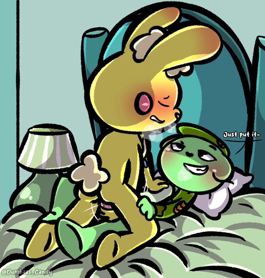 bear bed bunny cuddles_(htf) dumbass_candy flippy_(htf) happy_tree_friends tagme yaoi