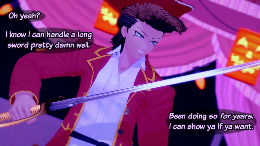 big_breasts big_penis comic danganronpa dialogue halloween male mondo_oowada pompadorkz