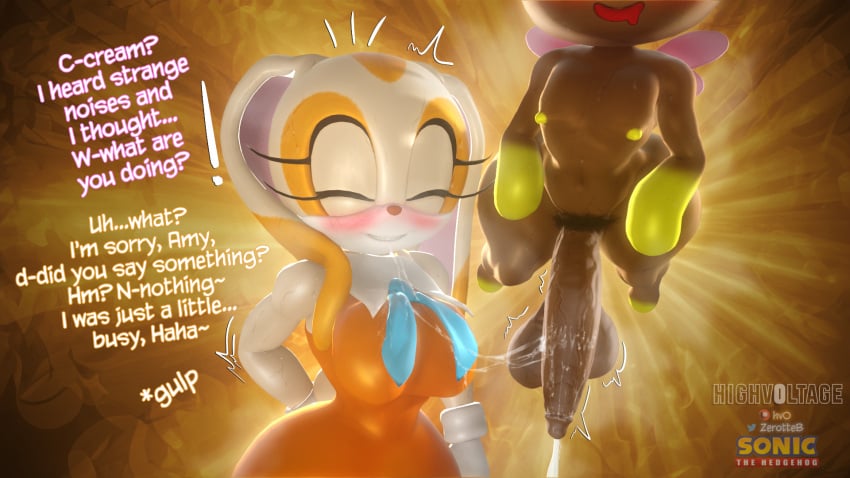 1boy 1female 3d 3d_(artwork) after_blowjob after_fellatio after_oral alternate_body_type amy_rose blush chao_(sonic) chocola_the_chao cream_the_rabbit cuckold eyeless_male furry highv0ltage huge_balls huge_cock naked pubic_hair saliva saliva_drip saliva_on_penis saliva_string saliva_trail smiling smiling_at_viewer sonic_(series) sonic_the_hedgehog_(series) source_filmmaker stealth stealth_oral steam steaming_body steamy_breath text wet_skin