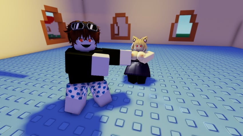 3d brown_hair catgirl grey_skin neco-arc roblox roblox_avatar robloxian self_upload smaller_female srnubo tagme