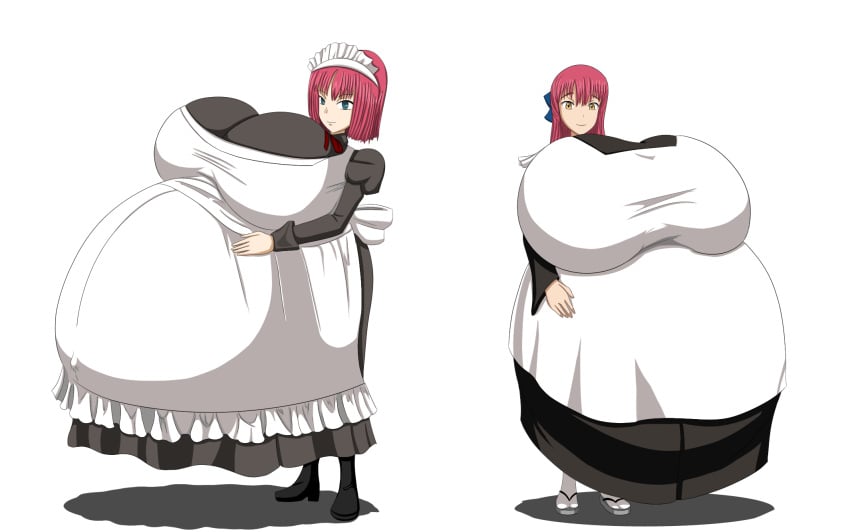 2girls breasts_bigger_than_head hisui hisui_(tsukihime) hyper hyper_pregnancy kohaku kohaku_(tsukihime) maid maid_uniform pregnant spooky-gh0st tsukihime