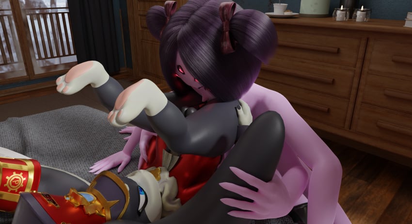 2futas 3d anthro ass ass_licking crossover furry futa_on_futa futa_only futanari honkai:_star_rail honkai_(series) humanoid muffet penis pom-pom_(honkai:_star_rail) size_difference tagme tocher44 undertale undertale_(series)