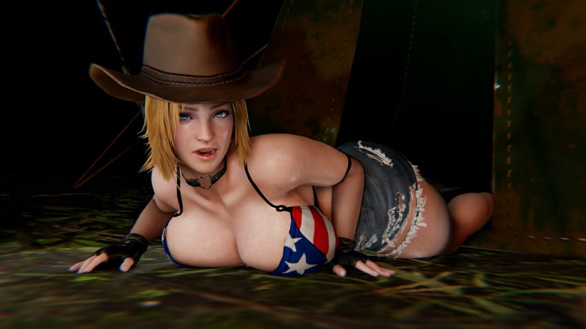 1girls 3d american_flag_bikini armwear ass big_ass big_breasts black_eyeshadow blonde_hair blue_eyes breasts breasts_bigger_than_head busty clothing cowboy_hat cowgirl cowgirl_hat dead_or_alive female female_focus female_only hat hourglass_figure huge_ass huge_breasts large_breasts light-skinned_female light_skin long_breasts looking_at_viewer love_handles lying mascara massive_ass mature_female medium_hair pinup posing red_lipstick short_jeans shorts skin solo solo_female solo_focus tagme thethiccart thick_thighs thighs tina_armstrong virtamate voluptuous white_skin wide_hips