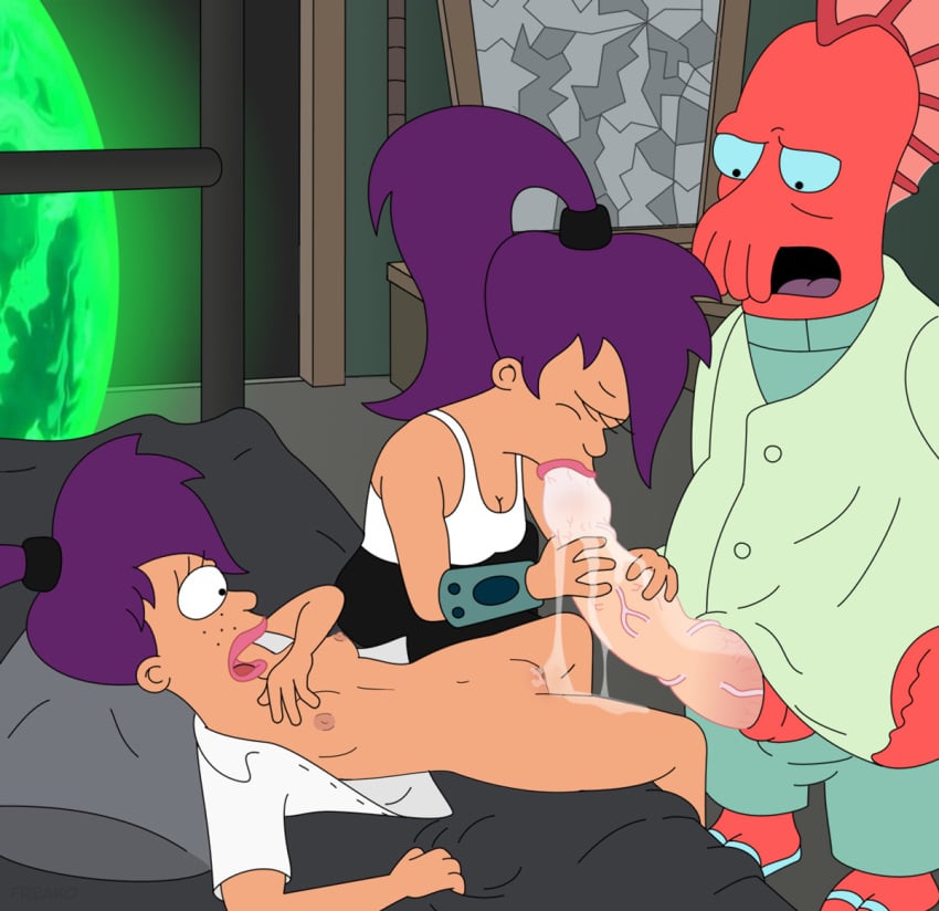 cum cum_in_mouth fellatio freako futurama oral school_uniform schoolgirl sex tagme time_paradox timesphere turanga_leela younger_self zoidberg