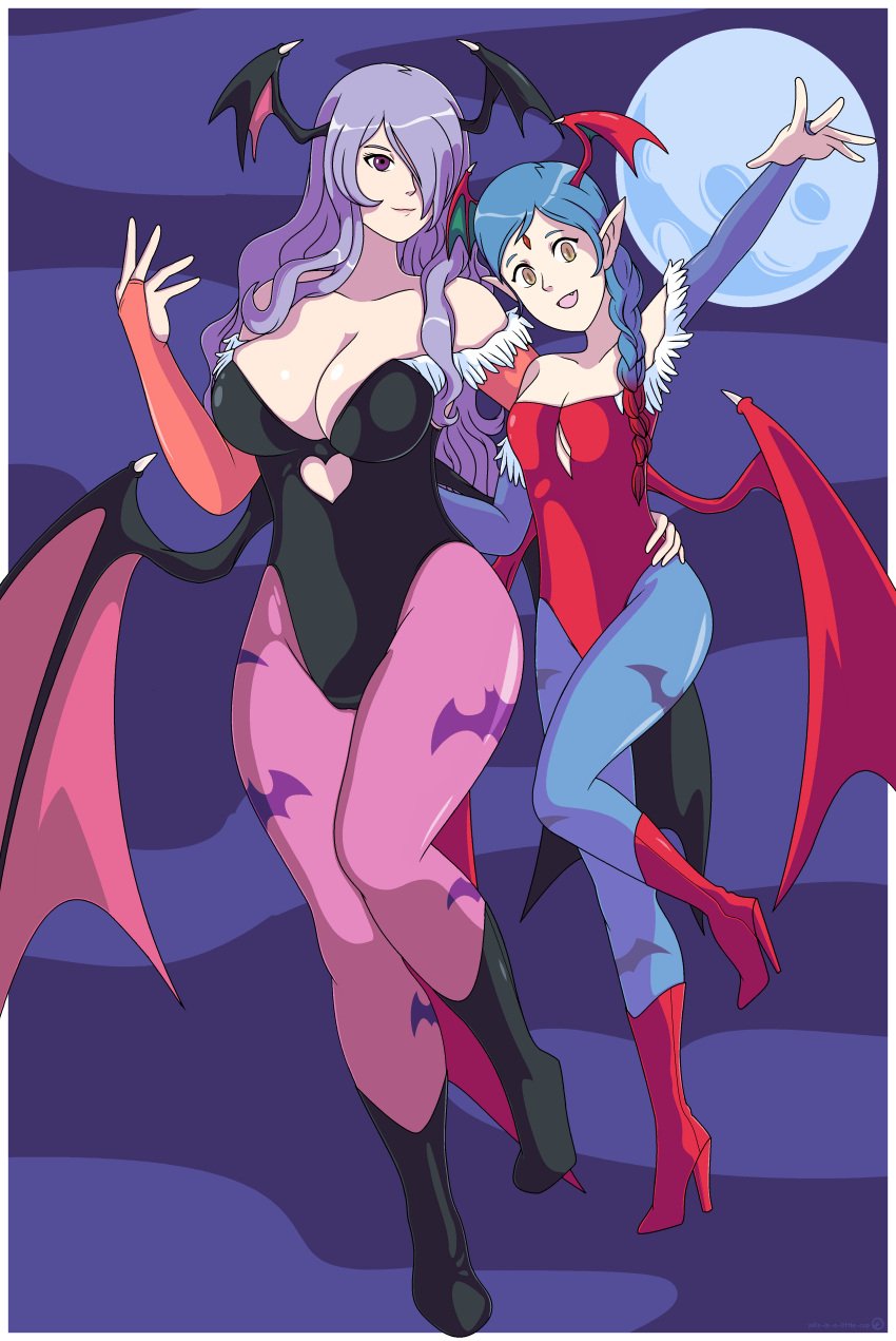 alternate_costume breasts camilla_(fire_emblem) clothing cosplay crossover darkstalkers female female_only fire_emblem fire_emblem_fates large_breasts lilith_(fire_emblem) lilith_aensland_(cosplay) morrigan_aensland_(cosplay) nintendo pills-in-a-little-cup small_breasts