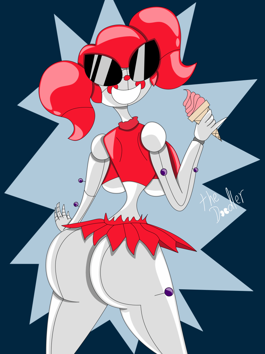 baby_(fnafsl) circus_baby circus_baby_(fnaf) disney dollification doodlingdoodle female five_nights_at_freddy's five_nights_at_freddy's:_sister_location huge_ass huge_breasts knick_knack navel permanent_smile pixar solo sunglasses sunnification the_doodler thick_thighs transformation wide_hips