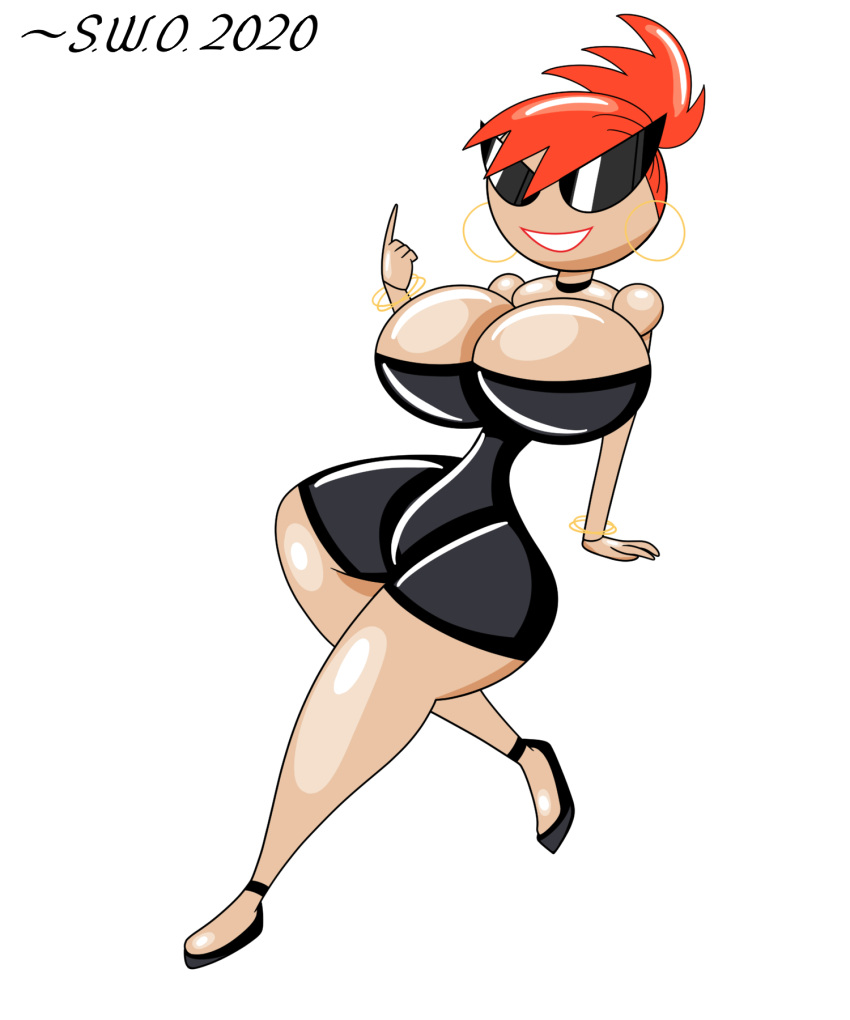 cartoon_network disney dollification female foster's_home_for_imaginary_friends frankie_foster huge_ass huge_breasts knick_knack navel permanent_smile pixar sunglasses sunnification superweirdman thick_thighs transformation wide_hips