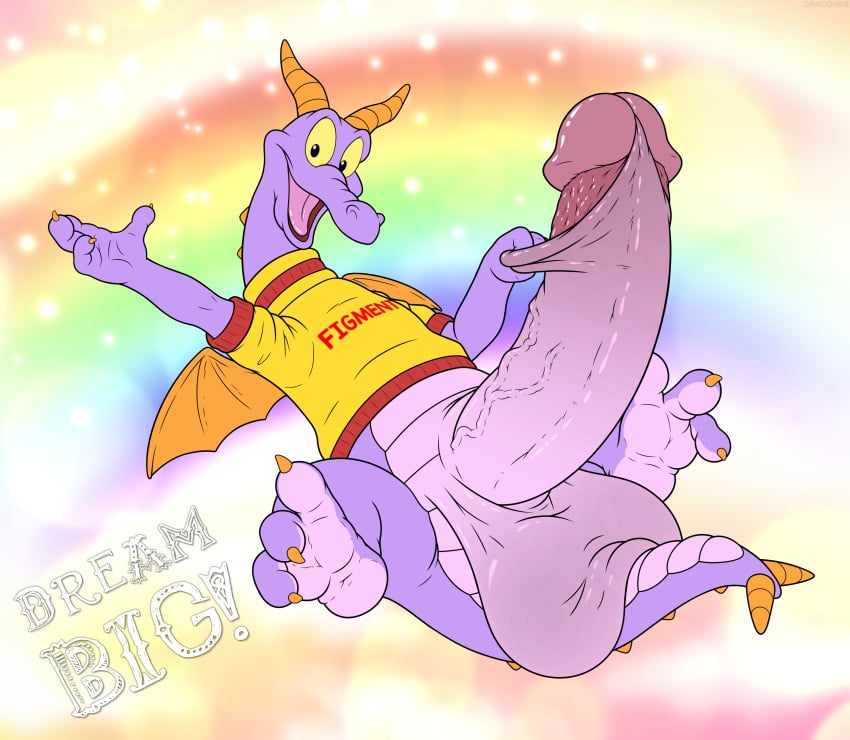 1boy 2023 absurd_res alternate_version_at_source anthro balls ballsack big_balls big_penis bottomless clothed clothing dangling_testicles digital_media_(artwork) disney disney_parks dracovar_valeford dragon epcot erection figment flying foreskin foreskin_folds foreskin_play foreskin_pull fully_retracted_foreskin genitals happy hi_res huge_balls huge_cock humanoid_genitalia humanoid_penis hyper hyper_balls hyper_genitalia hyper_penis inner_foreskin intact journey_into_imagination looking_at_viewer loose_foreskin low_hanging_balls male male_only outside partially_clothed paws penis purple_body rainbow raised_arm scalie scrotum shirt smile solo spread_legs spreading testicles text toony topwear uncut veiny_penis walt_disney_world wings yellow_sclera