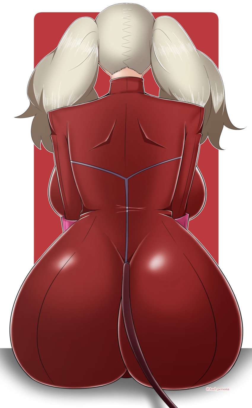 ann_takamaki ass ass_focus atlus axel_persona clothing female female_only human pale_skin persona persona_5 phantom_thief_suit skin_tight solo