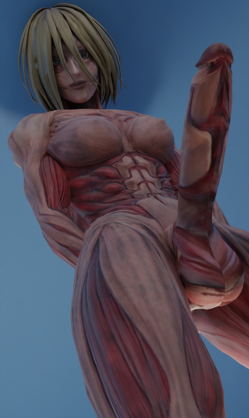 1futa 3d annie_leonhardt attack_on_titan big_balls big_penis completely_nude female_titan futa_giantess futa_only futanari giantess hung_futanari nude nude_futanari pov shingeki_no_kyojin solo