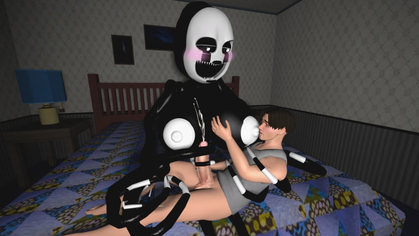 3d 3d_(artwork) absurd_res bed big_breasts bodily_fluids breast_milking breasts duo ejaculation female five_nights_at_freddy's five_nights_at_freddy's_4 furniture handjob hi_res huge_breasts human humanoid lactating light-skinned_male male male/female mammal marimike marionette_(fnaf) michael_afton milk milking nightmarionne nipples nursing_handjob penile puppet_(fnaf) scottgames sex sfm source_filmmaker tentacle tentacle_on_male white_nipples yuuki_momofox