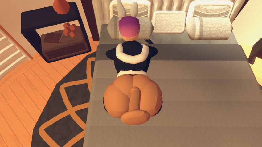 1boy 1femboy anal bed big_ass demithefemboy05 doggy_style femboy on_bed rec_room rec_room_avatar tagme thick_ass thick_thighs