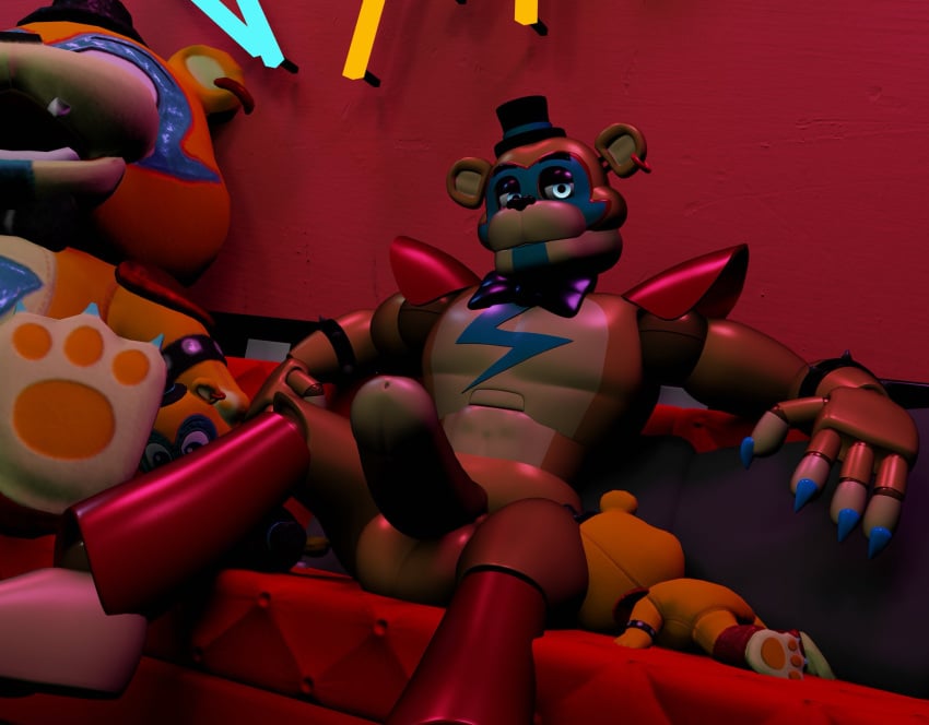 1boy 1male 2020s 2023 3d 3d_(artwork) animatronic anthro anthro_focus anthro_only anthro_solo bear bodypaint bow_tie bowtie bracelets claws couch couch_sitting detailed_background digital_media_(artwork) ear_piercing ear_ring earring erect_penis erection facepaint finger_claws five_nights_at_freddy's five_nights_at_freddy's:_security_breach furry furry_male furry_only glamrock_freddy_(fnaf) half-closed_eyes humanoid_genitalia humanoid_penis legwear looking_at_viewer machine male male_anthro male_focus male_only mammal mammal_humanoid penis penis_focus penis_out pierced_ears piercing polishbonnie presenting_balls presenting_penis robot scottgames shoulder_pads sitting sitting_on_couch solo solo_anthro solo_focus solo_in_panel solo_male spiked spiked_bracelet steel_wool_studios thick_penis ursid ursid_humanoid