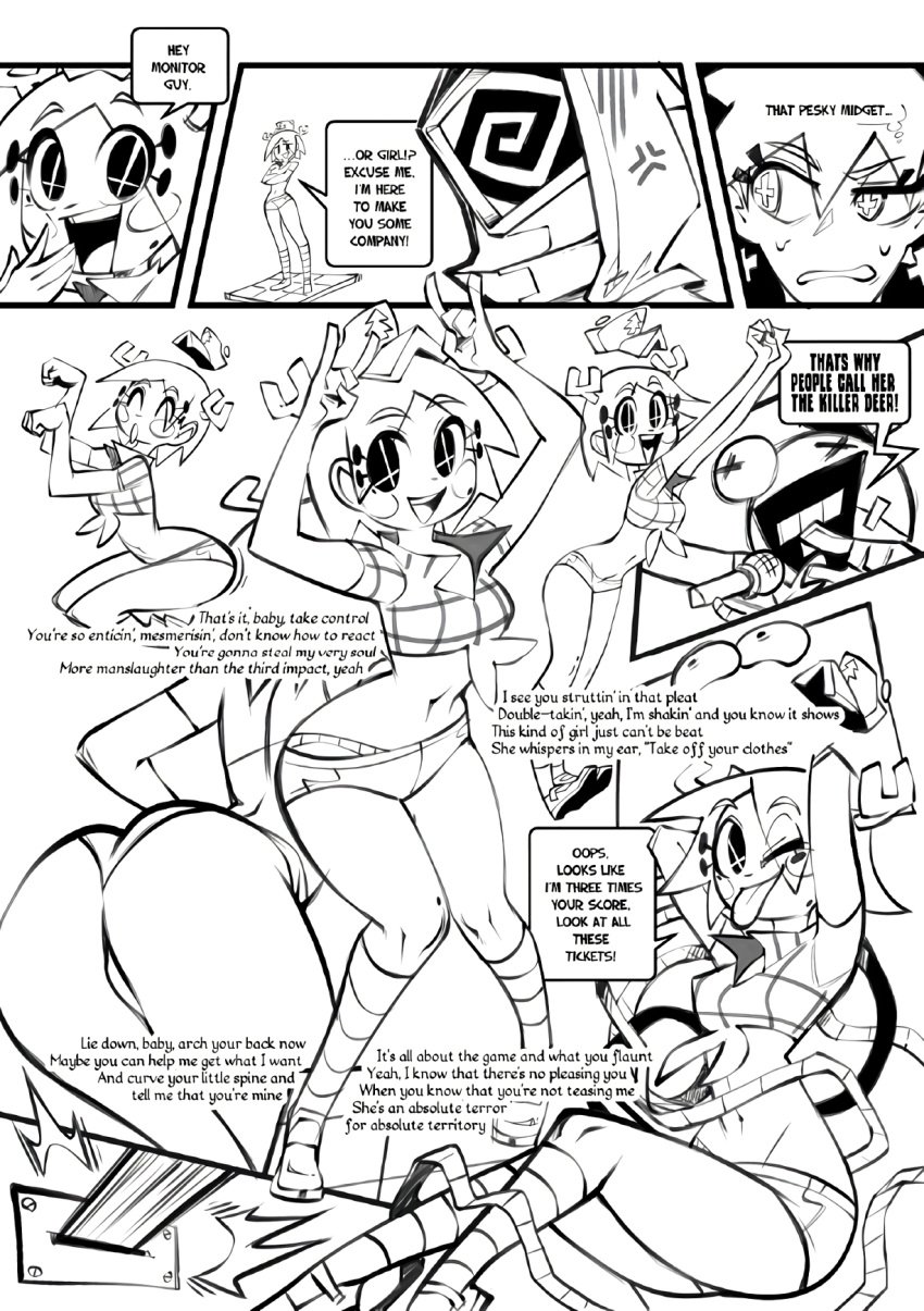 comic english_text female gerph mint_(skarp_world) monochrome page_14 skarp_world tagme text