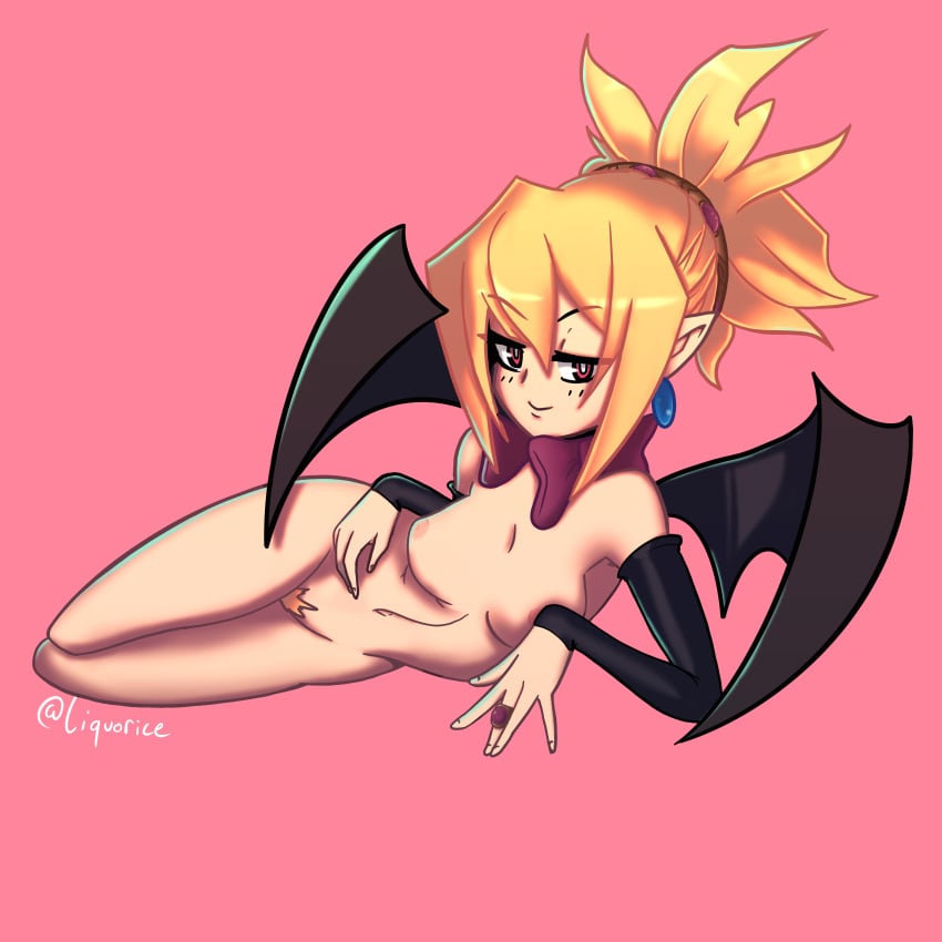 breasts completely_nude completely_nude_female demon_girl demon_wings disgaea disgaea_2 liquorice nippon_ichi_software pubic_hair rozalin