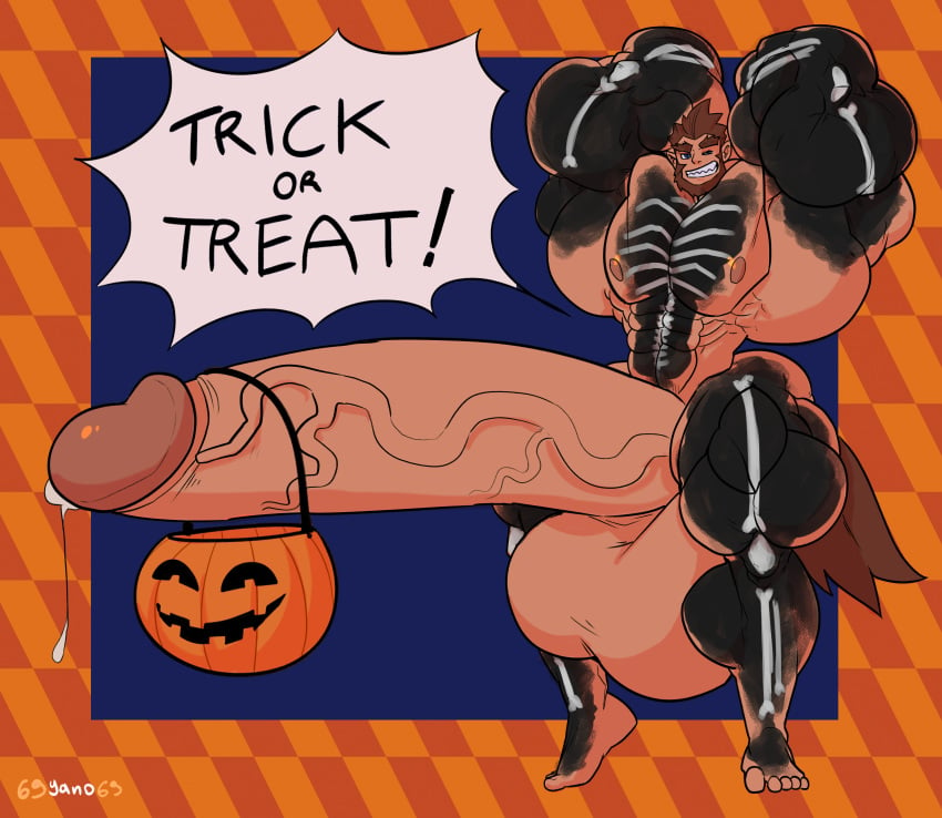 69yano69 bodybuilder boner erection furry halloween halloween_costume hyper hyper_balls hyper_cock hyper_genitalia hyper_penis hyper_testicles male male_only muscles muscular muscular_arms muscular_male muscular_thighs nude scott_howl solo solo_male